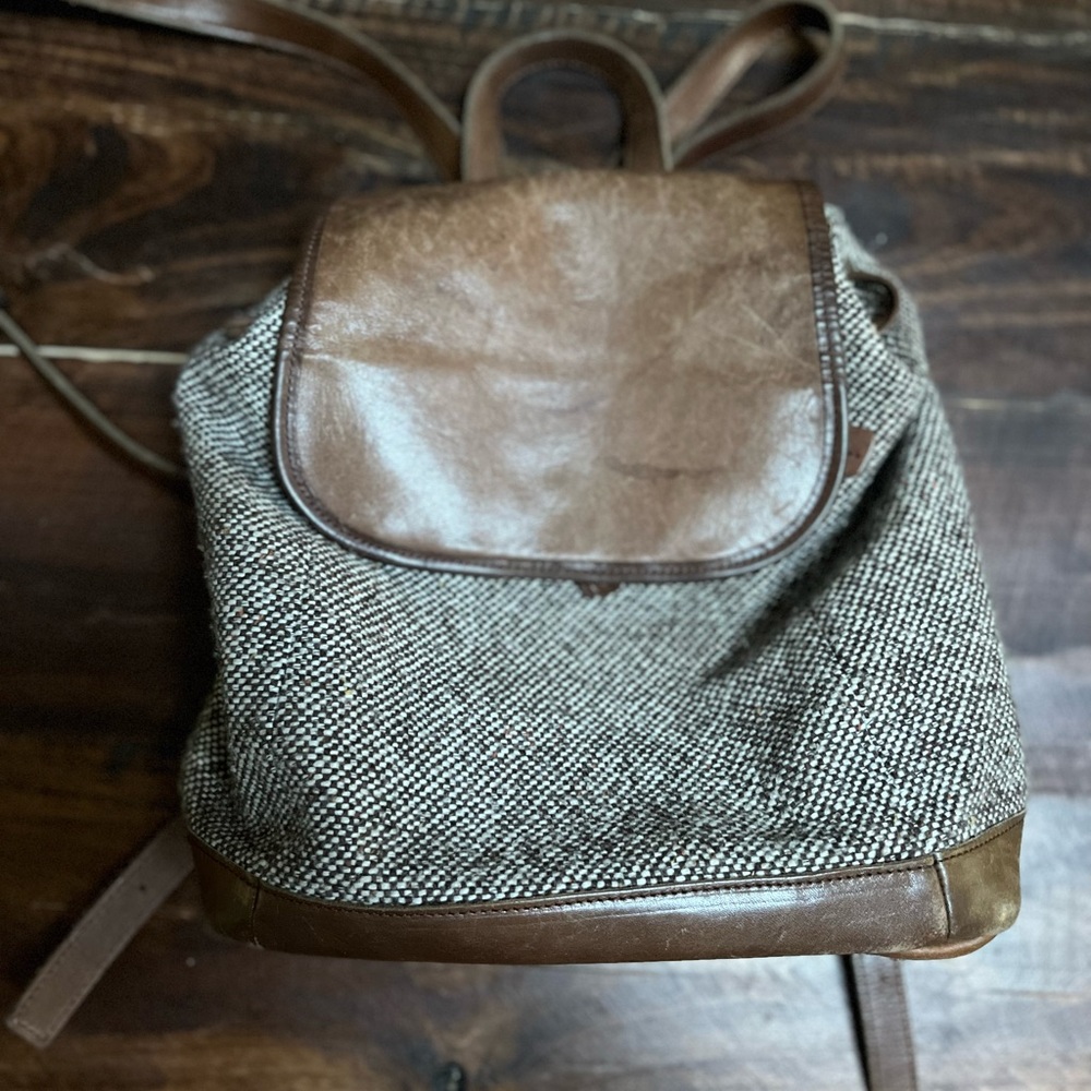 Vintage LLBean Wool blend bucket Backpack Purse - Picture 6 of 10